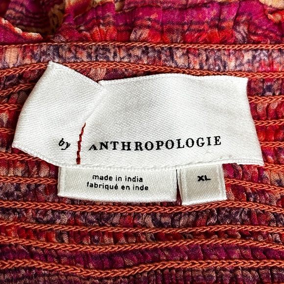 Anthropologie smocked waist floral mini skirt- women’s size XL. Ruffle hem - Picture 10 of 10